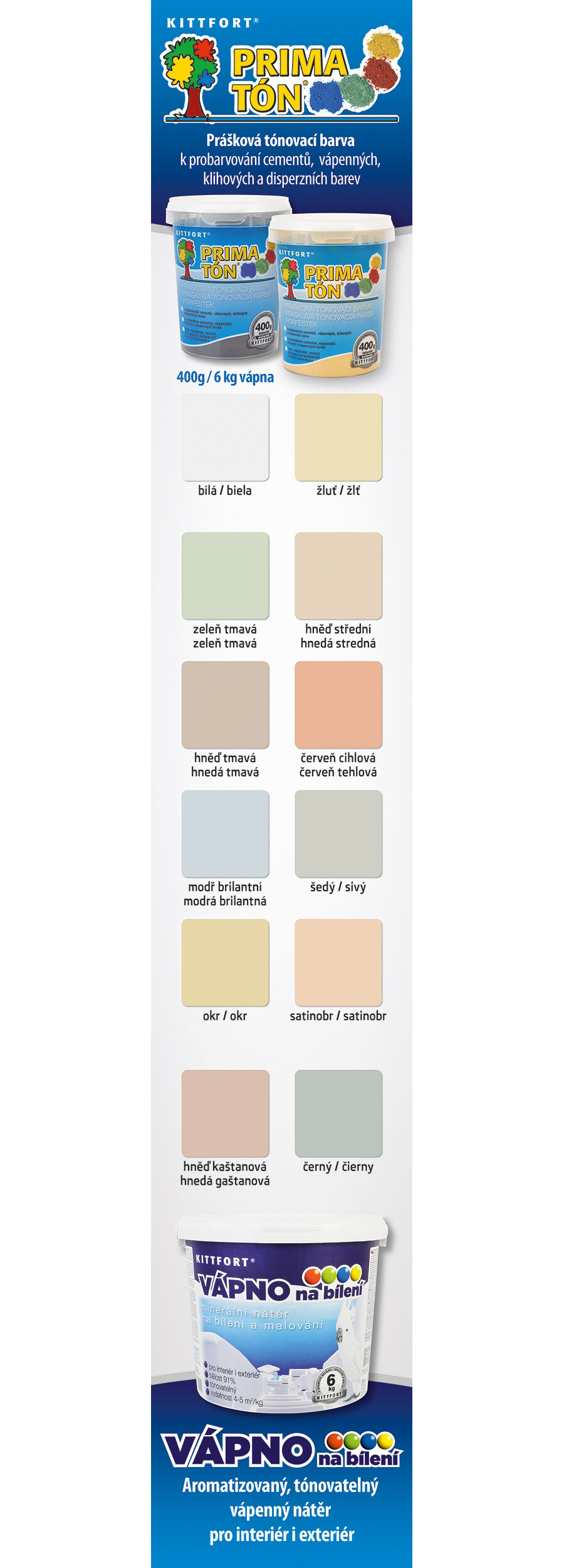 PRIMATON® Powdered tinting concentrate + Lime putty for painting and lime washing